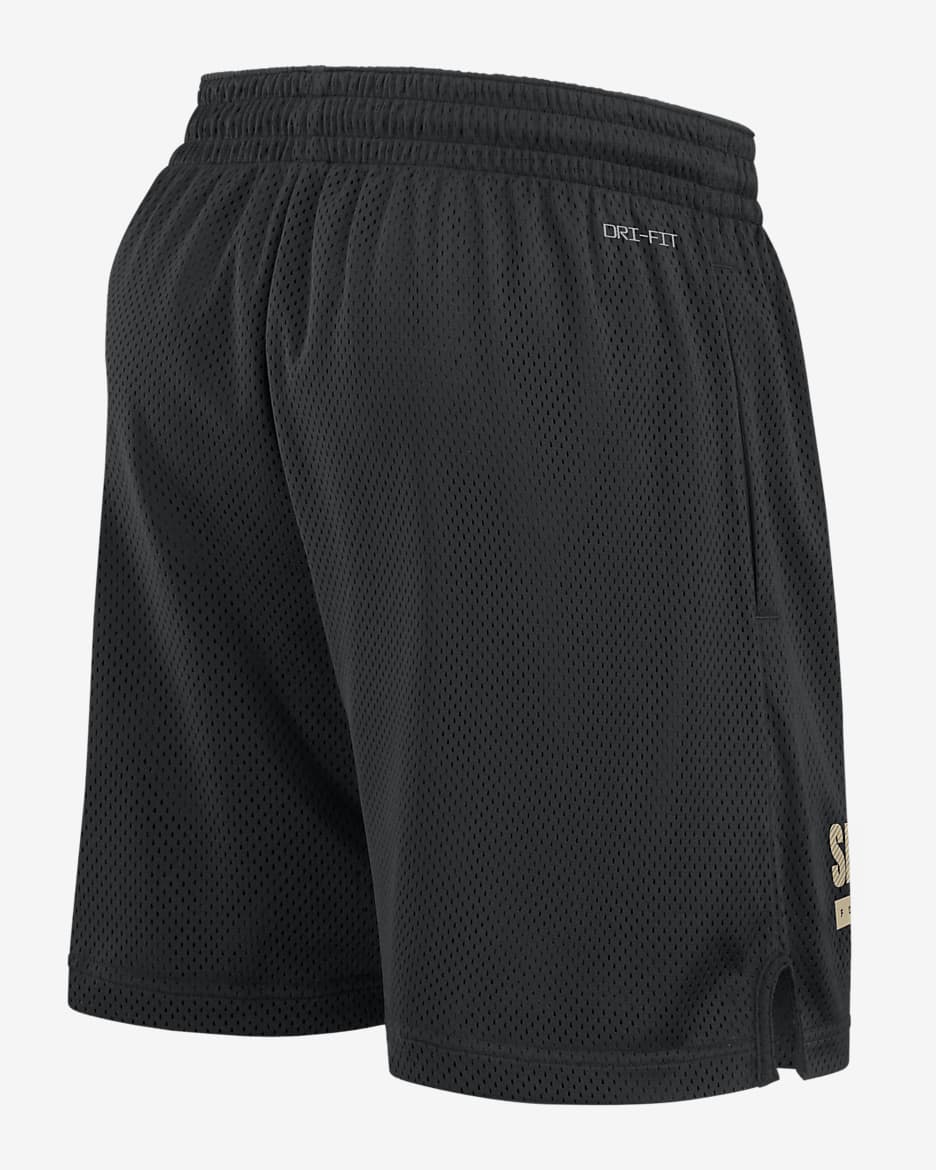 Shorts Nike Dri FIT de la NFL para hombre New Orleans Saints Sideline. Nike